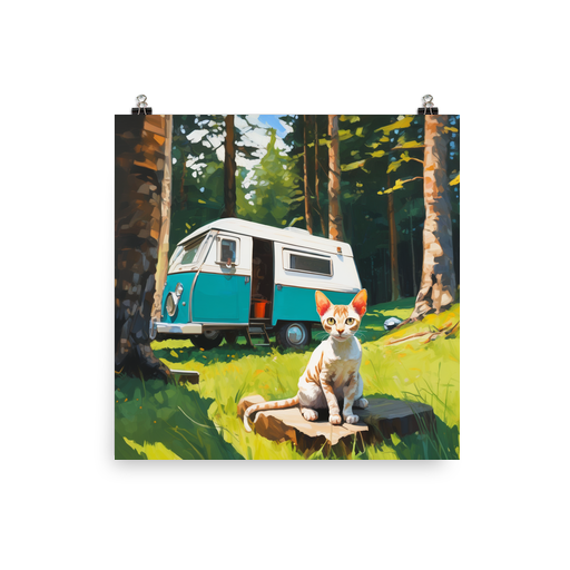 PugMug Custom Tabby Devon Rex Cat Poster