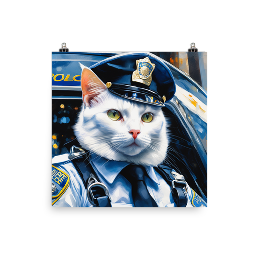 PugMug Custom White Companion Cat Poster