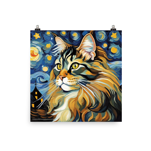 PugMug Custom Tabby Maine Coon Cat Poster