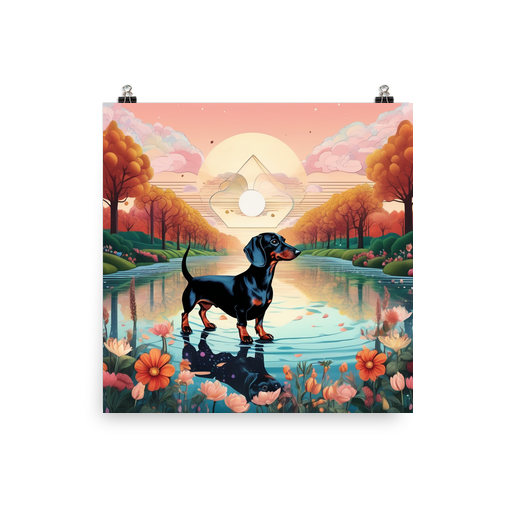 PugMug Custom Black Dachshund Poster