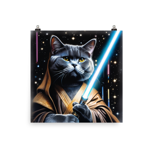 PugMug Custom Black British Shorthair Cat Poster