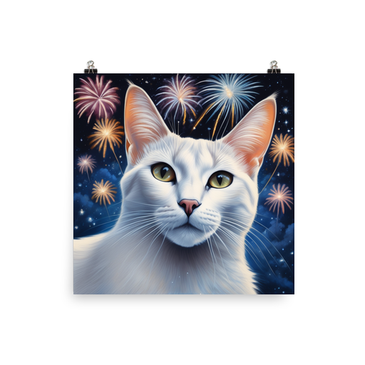 PugMug Custom White Abyssinian Cat Poster