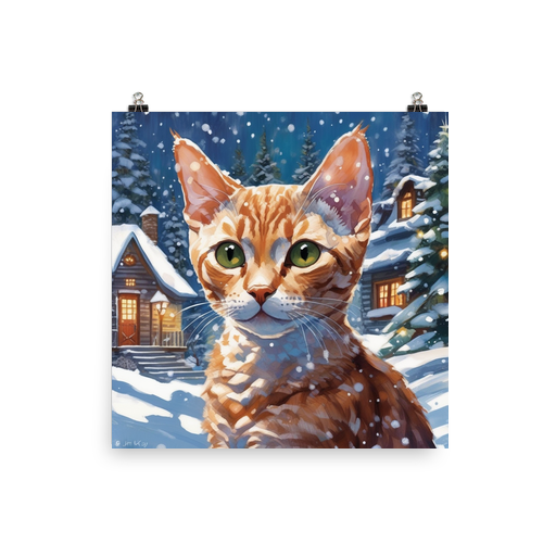 PugMug Custom Tabby Devon Rex Cat Poster