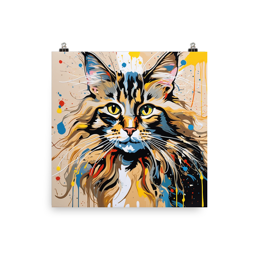 PugMug Custom Tabby Maine Coon Cat Poster