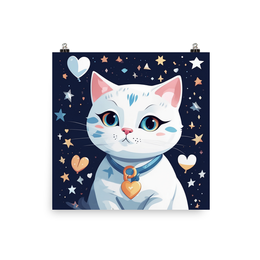 PugMug Custom White Companion Cat Poster