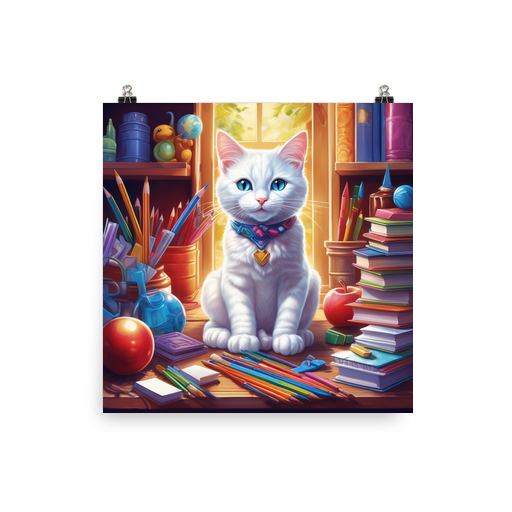 PugMug Custom White Companion Cat Poster