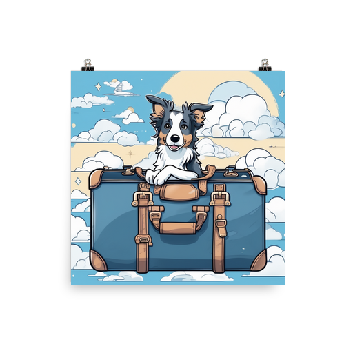 PugMug Custom Blue Merle Border Collie Poster