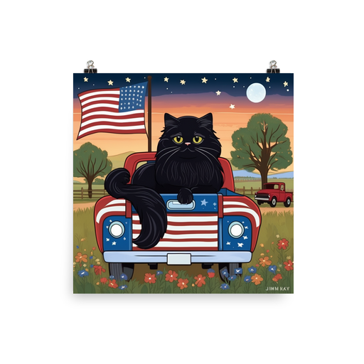 PugMug Custom Black Persian Cat Poster