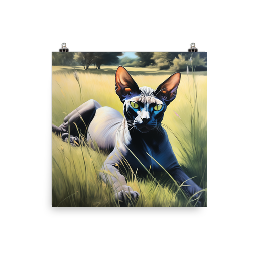 PugMug Custom Black Sphynx Cat Poster