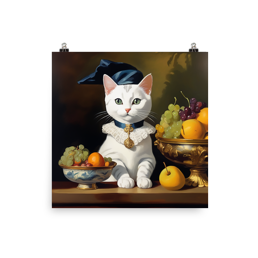 PugMug Custom White American Shorthair Cat Poster