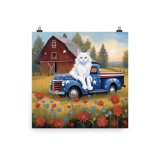 PugMug Custom White Maine Coon Cat Poster