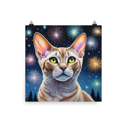 PugMug Custom Tabby Devon Rex Cat Poster