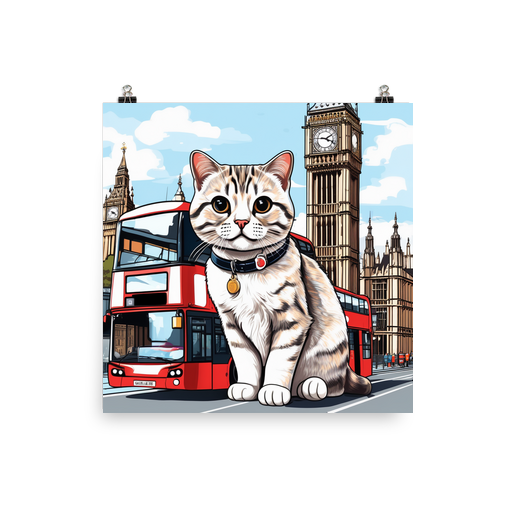 PugMug Custom Tabby Scottish Fold Cat Poster
