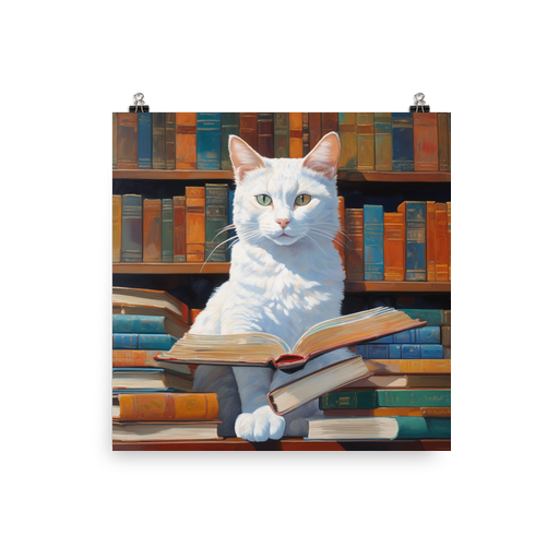 PugMug Custom White Companion Cat Poster