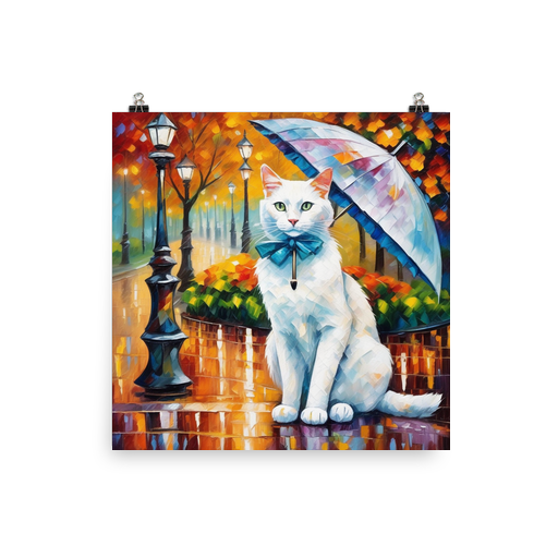 PugMug Custom White Companion Cat Poster