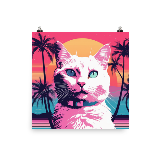 PugMug Custom White Companion Cat Poster