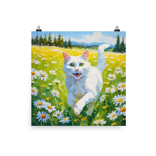PugMug Custom White Companion Cat Poster