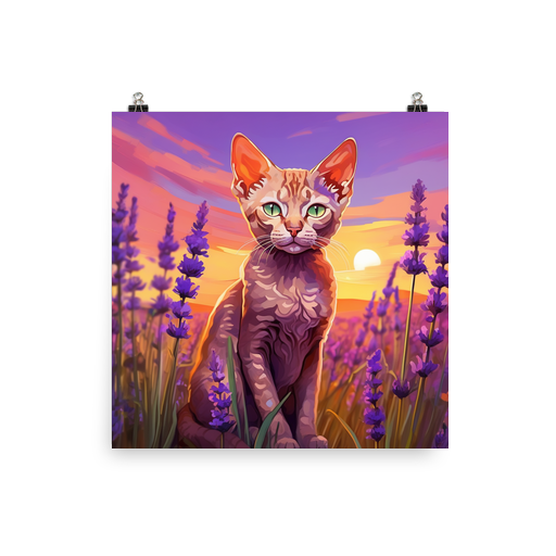 PugMug Custom Tabby Devon Rex Cat Poster