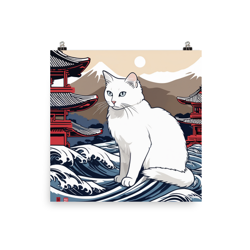 PugMug Custom White Companion Cat Poster