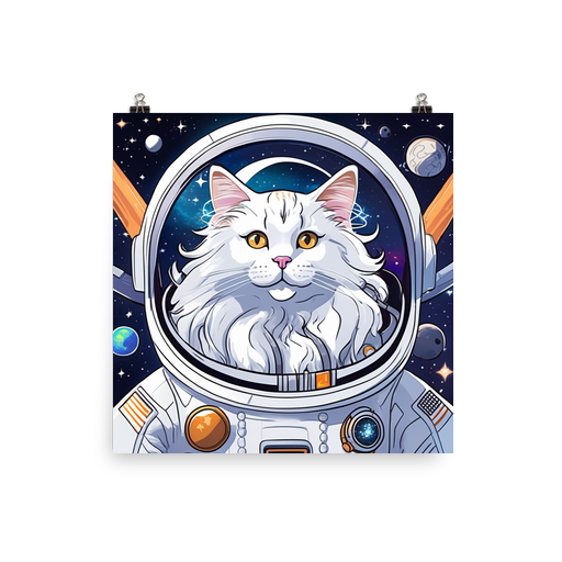 PugMug Custom White Maine Coon Cat Poster