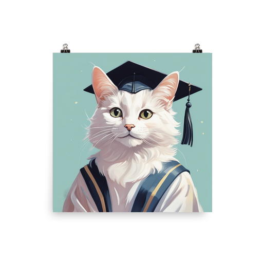 PugMug Custom White Companion Cat Poster