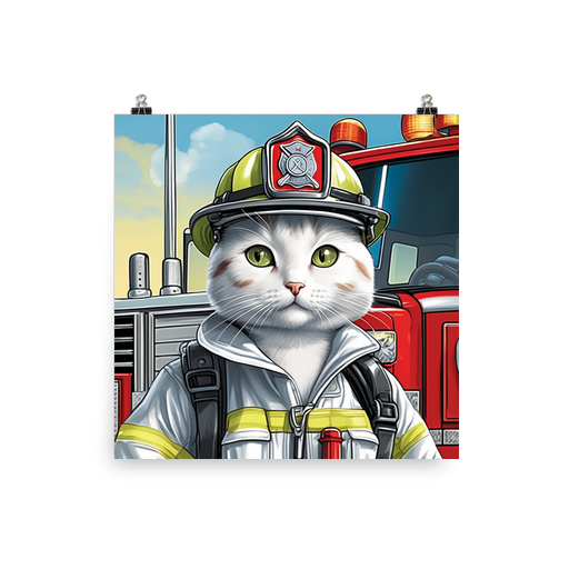 PugMug Custom White Companion Cat Poster