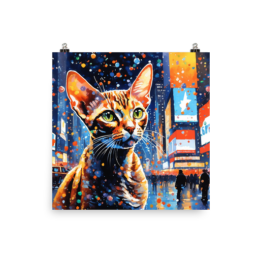 PugMug Custom Tabby Devon Rex Cat Poster