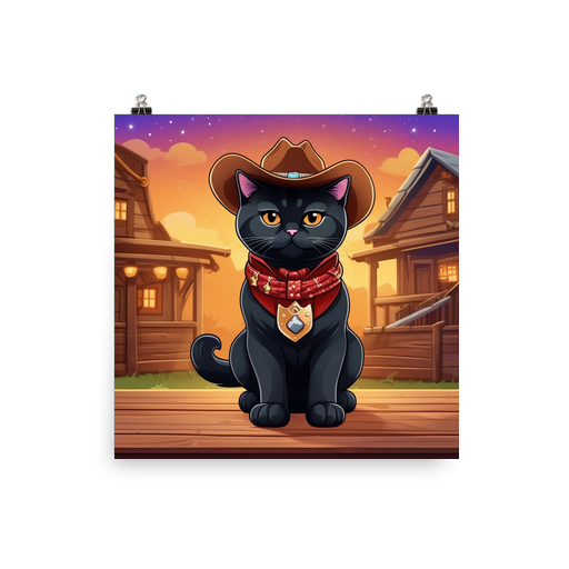 PugMug Custom Black British Shorthair Cat Poster