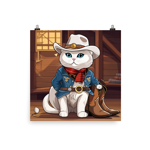 PugMug Custom White Scottish Fold Cat Poster