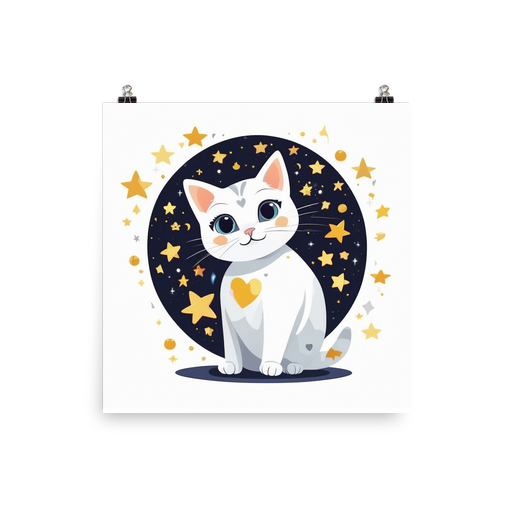 PugMug Custom White Companion Cat Poster