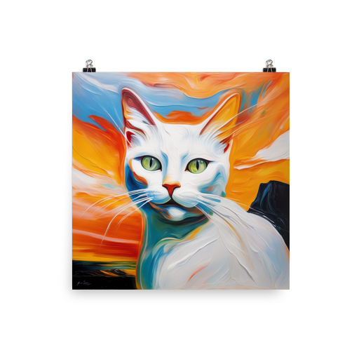 PugMug Custom White Companion Cat Poster