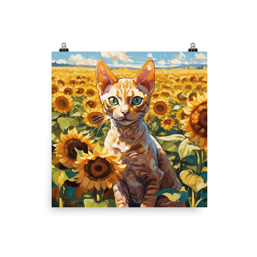 PugMug Custom Tabby Devon Rex Cat Poster