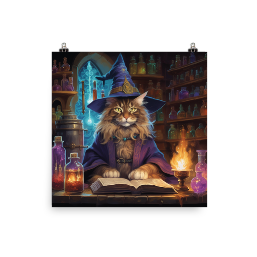 PugMug Custom Tabby Maine Coon Cat Poster