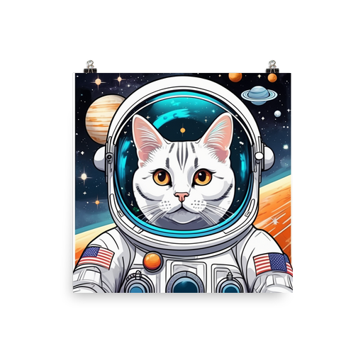 PugMug Custom White American Shorthair Cat Poster