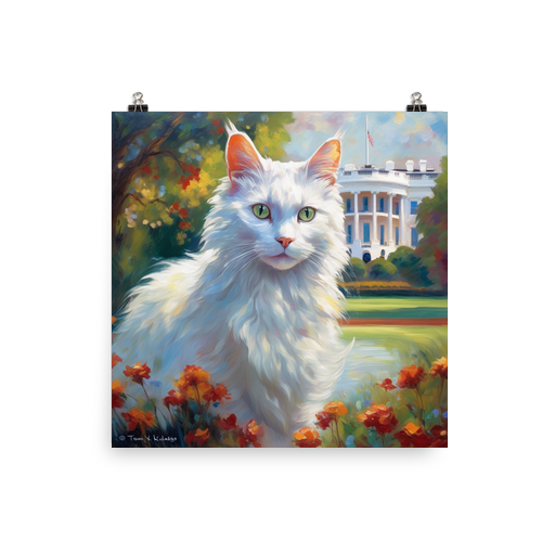 PugMug Custom White Companion Cat Poster
