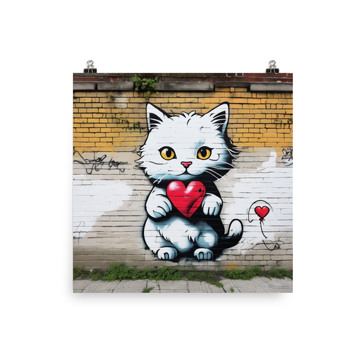 PugMug Custom White Companion Cat Poster