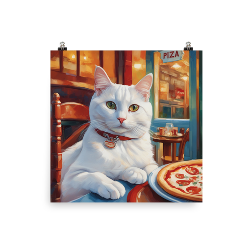 PugMug Custom White Companion Cat Poster