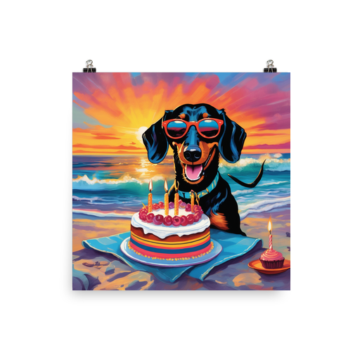 PugMug Custom Black Dachshund Poster