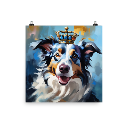 PugMug Custom Blue Merle Border Collie Poster