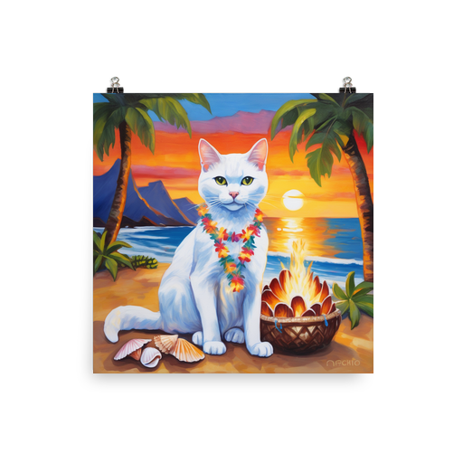 PugMug Custom White Companion Cat Poster
