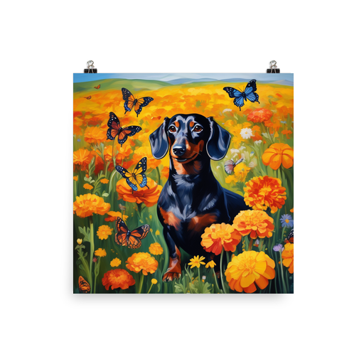 PugMug Custom Black Dachshund Poster