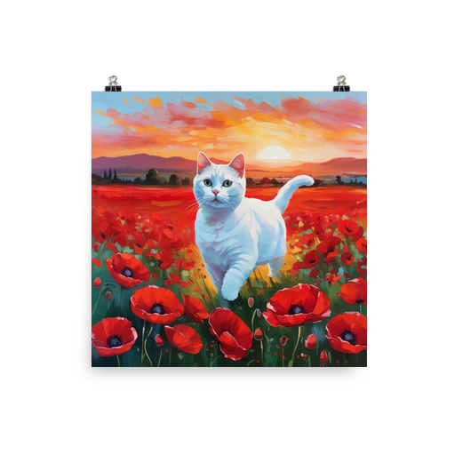 PugMug Custom White Companion Cat Poster