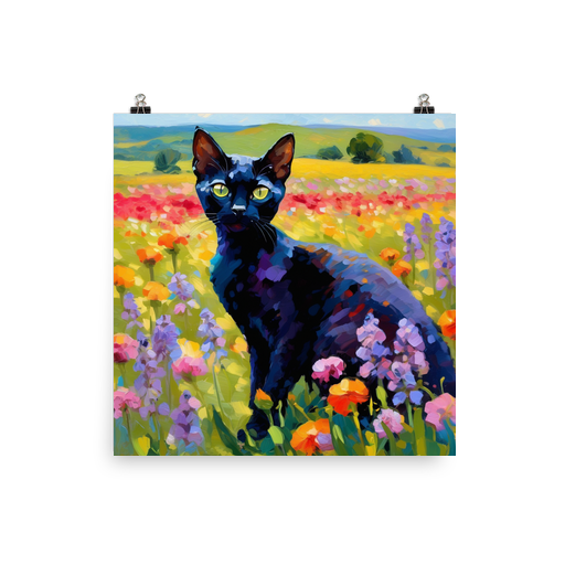 PugMug Custom Black Devon Rex Cat Poster