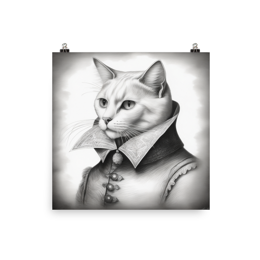 PugMug Custom White Companion Cat Poster