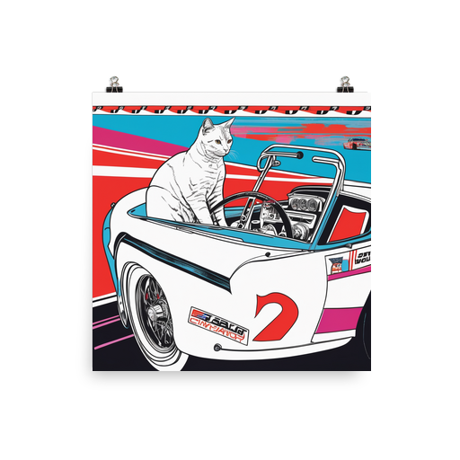 PugMug Custom White Companion Cat Poster