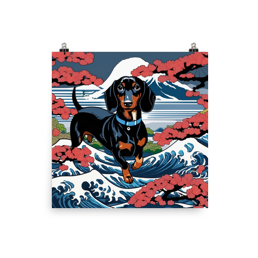 PugMug Custom Black Dachshund Poster