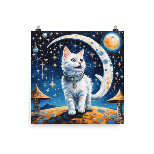 PugMug Custom White Companion Cat Poster