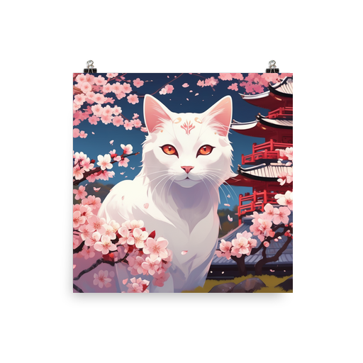 PugMug Custom White Companion Cat Poster