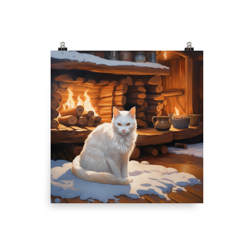 PugMug Custom White Companion Cat Poster