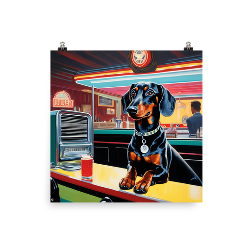 PugMug Custom Black Dachshund Poster